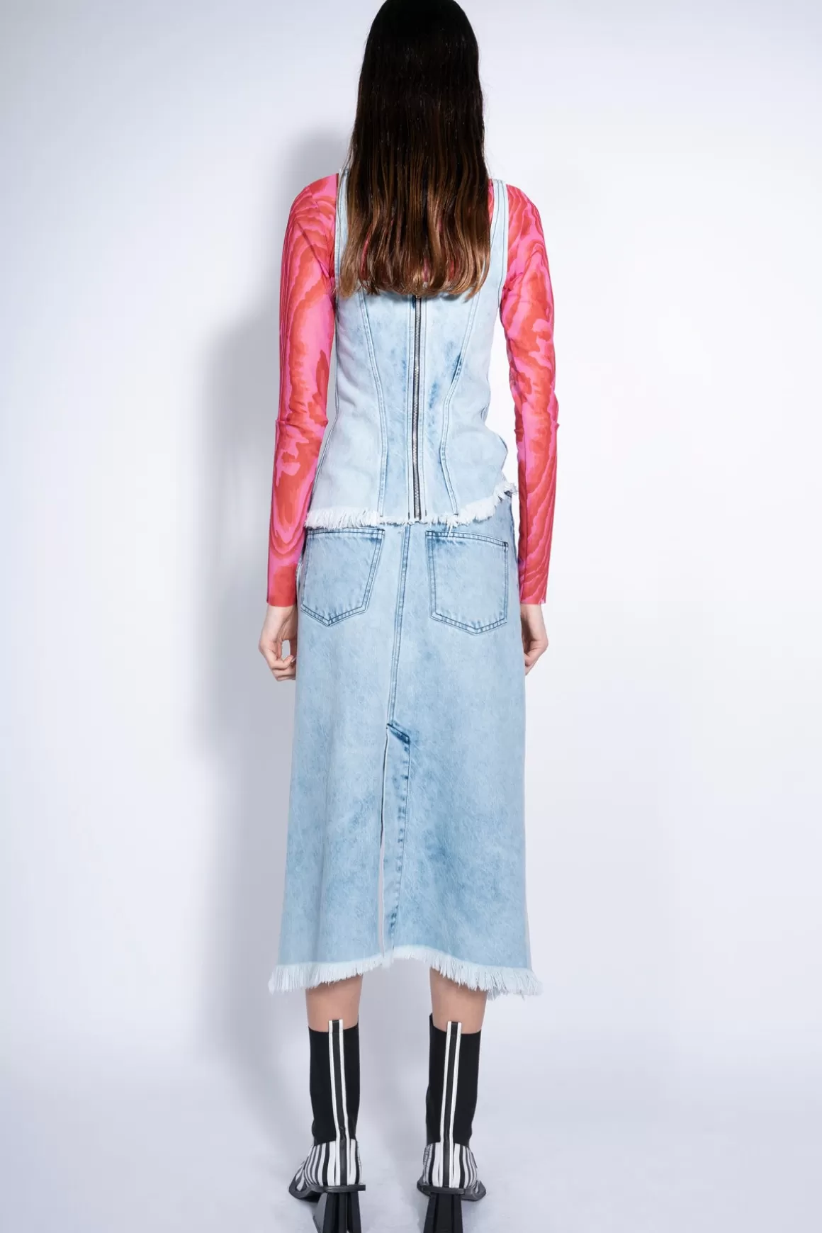Flash Sale ACID WASH SKIRT WITH SIDE SPLIT Women BOTTOMS