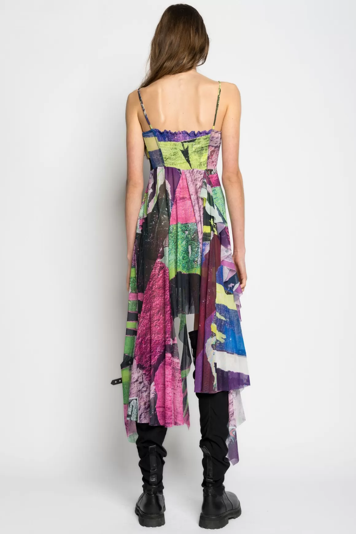 Sale GRAFFITI PRINT MESH CORSET DRESS Women DRESSES