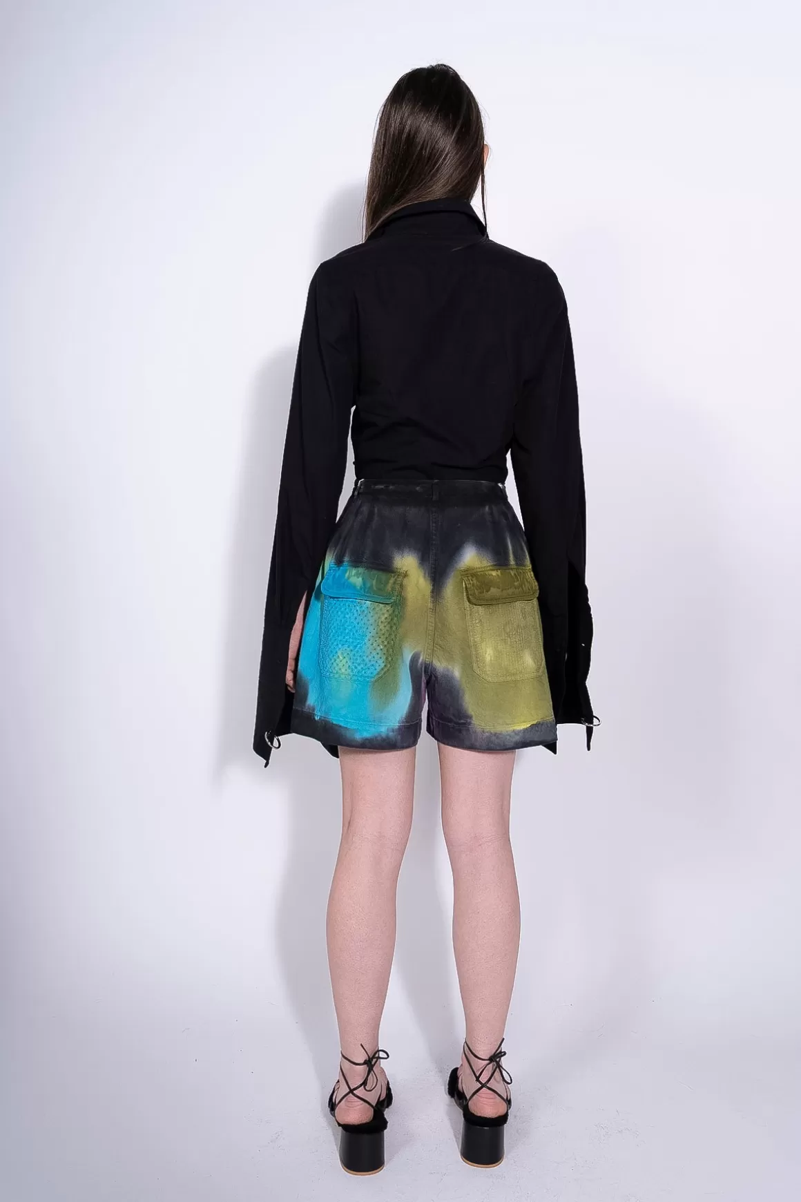 Flash Sale KHAKI AND GREEN TIE DYE SHORTS Women BOTTOMS