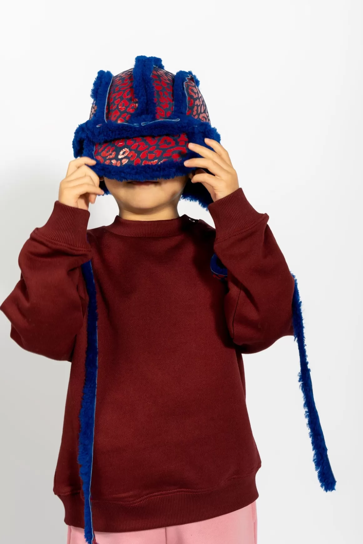 Online LEOPARD LEATHER EAR COVER HAT Kids ACCESSORIES