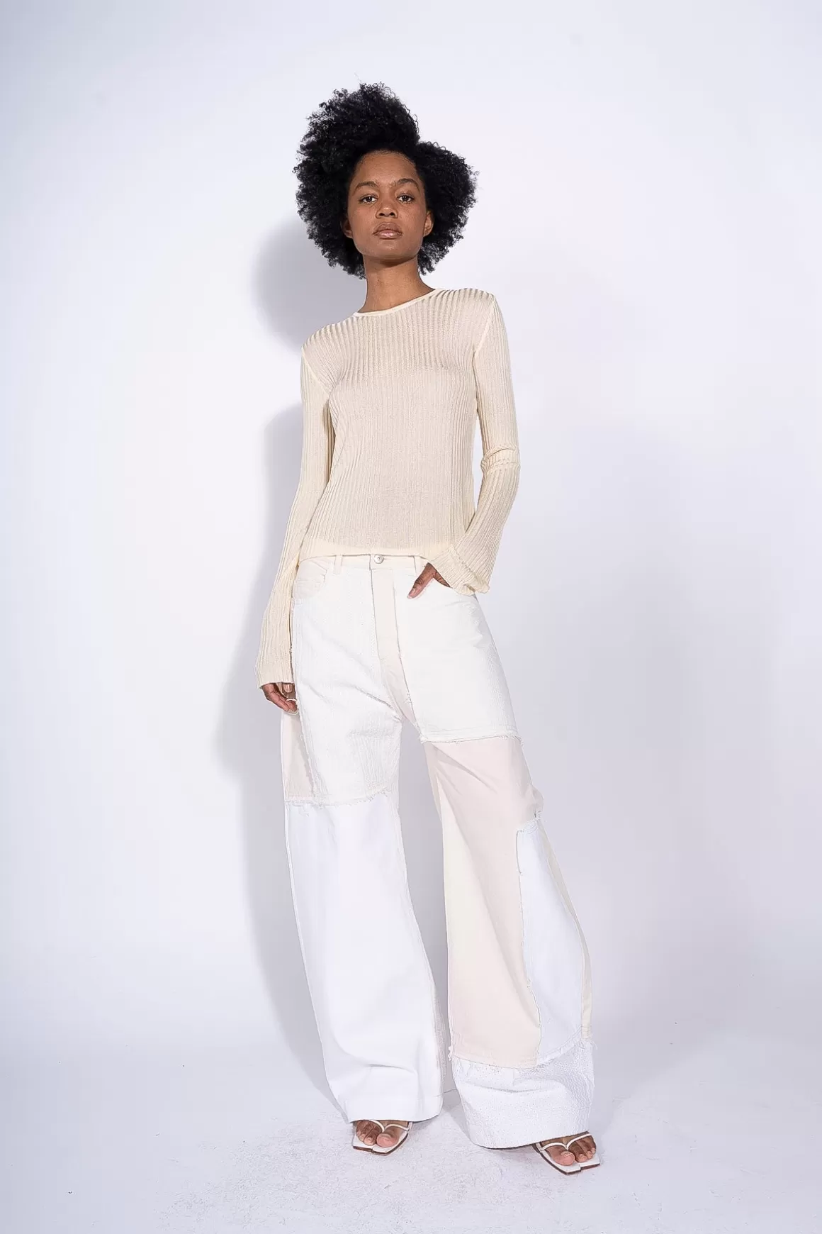 Store OFF WHITE FITTED JUMPER IN LIGHT WEIGHT KNIT Women TOPS | KNITWEAR