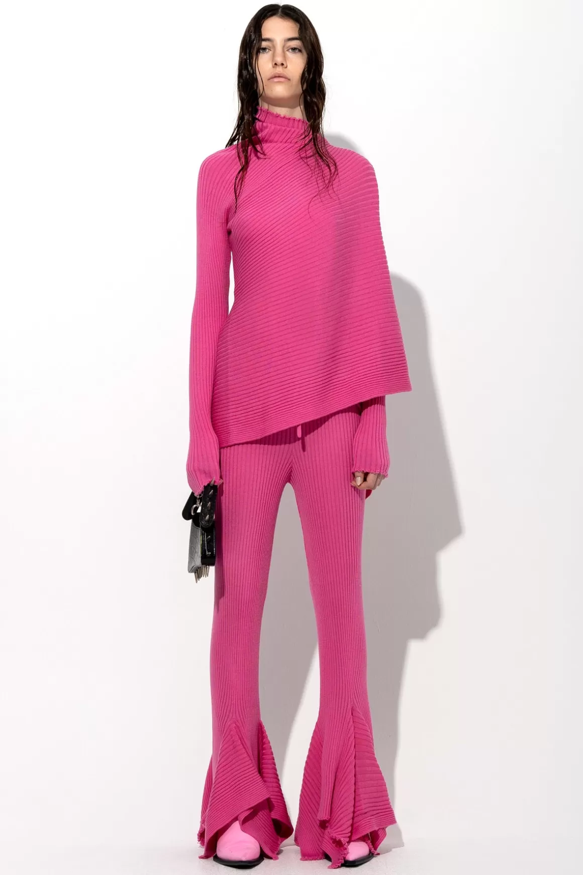 Store PINK MERINO DRAPED JUMPER Women TOPS | KNITWEAR