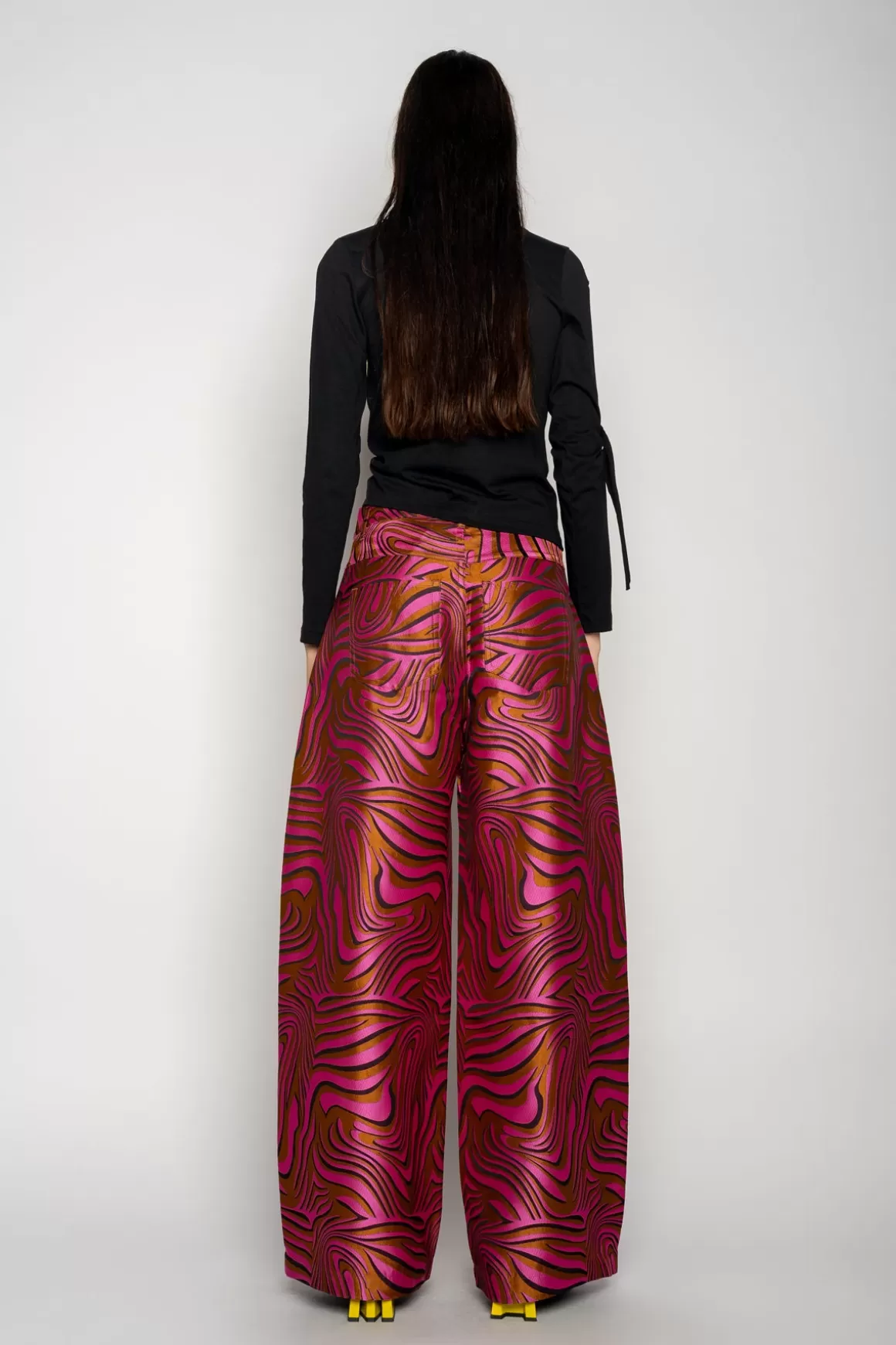 Clearance ZEBRA BROCADE BOYFRIEND TROUSERS Women BOTTOMS