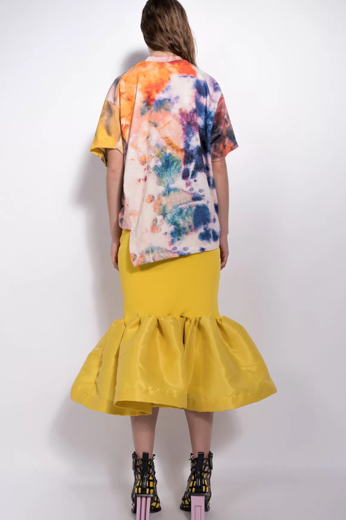 Hot PRINTED SIDE SPLIT LOOSE T-SHIRT Women JERSEY