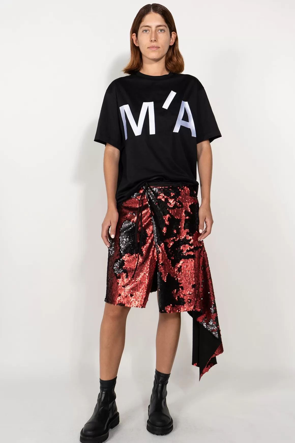 Cheap RED AND NAVY SEQUIN WRAP SKIRT Women BOTTOMS