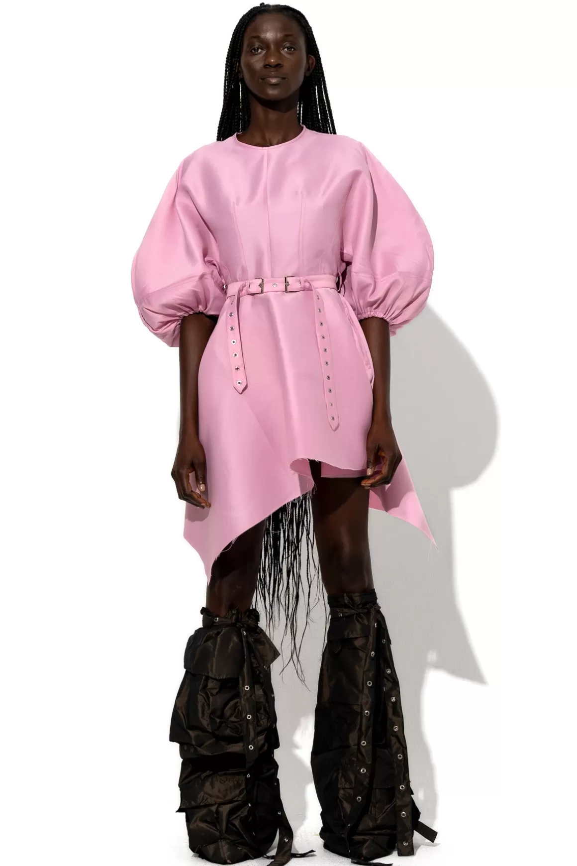 Shop SILK TAFFETA BALLOON SLEEVE DRESS Women DRESSES