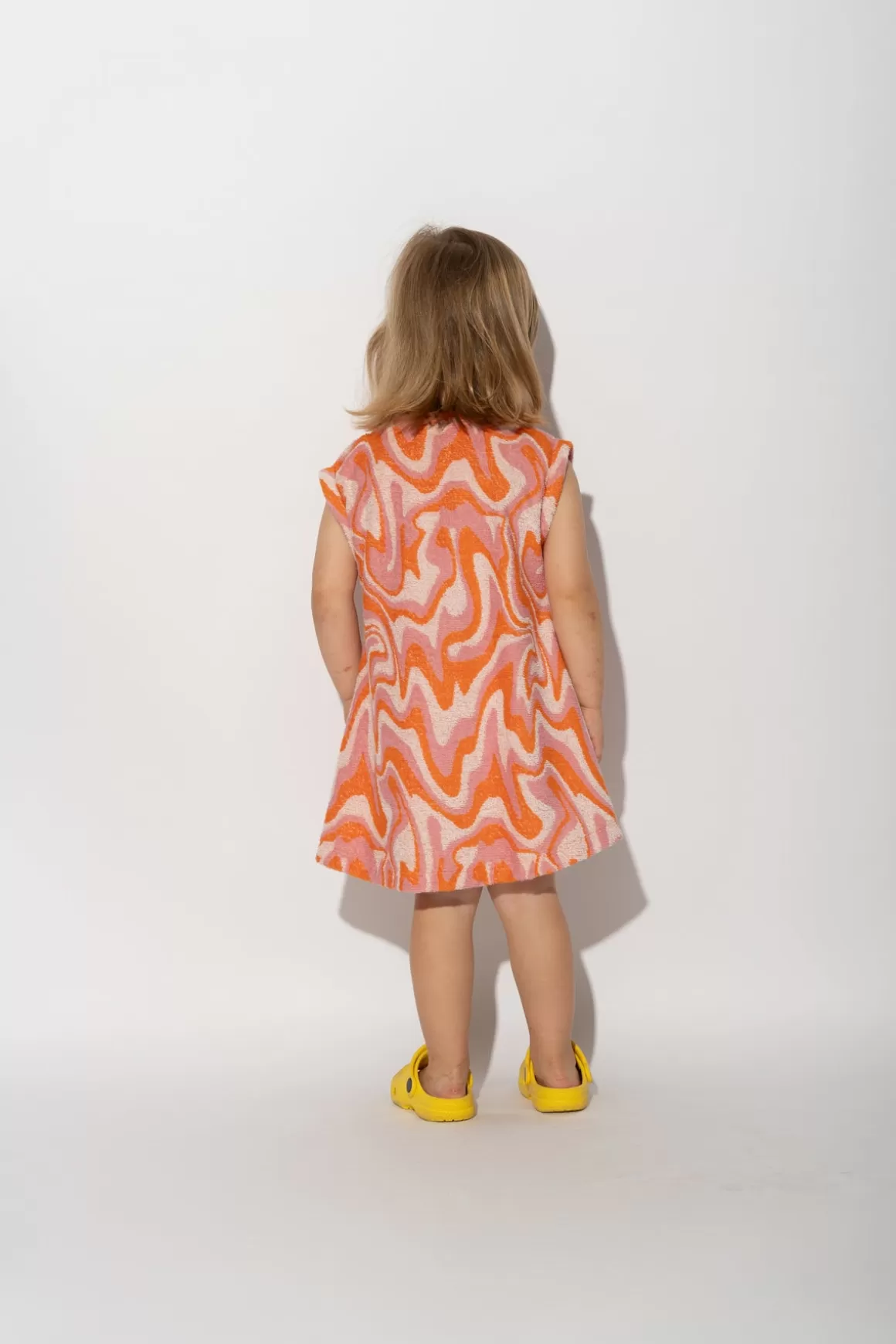 Hot TERRY WAVY PRINT T-SHIRT DRESS Kids DRESSES