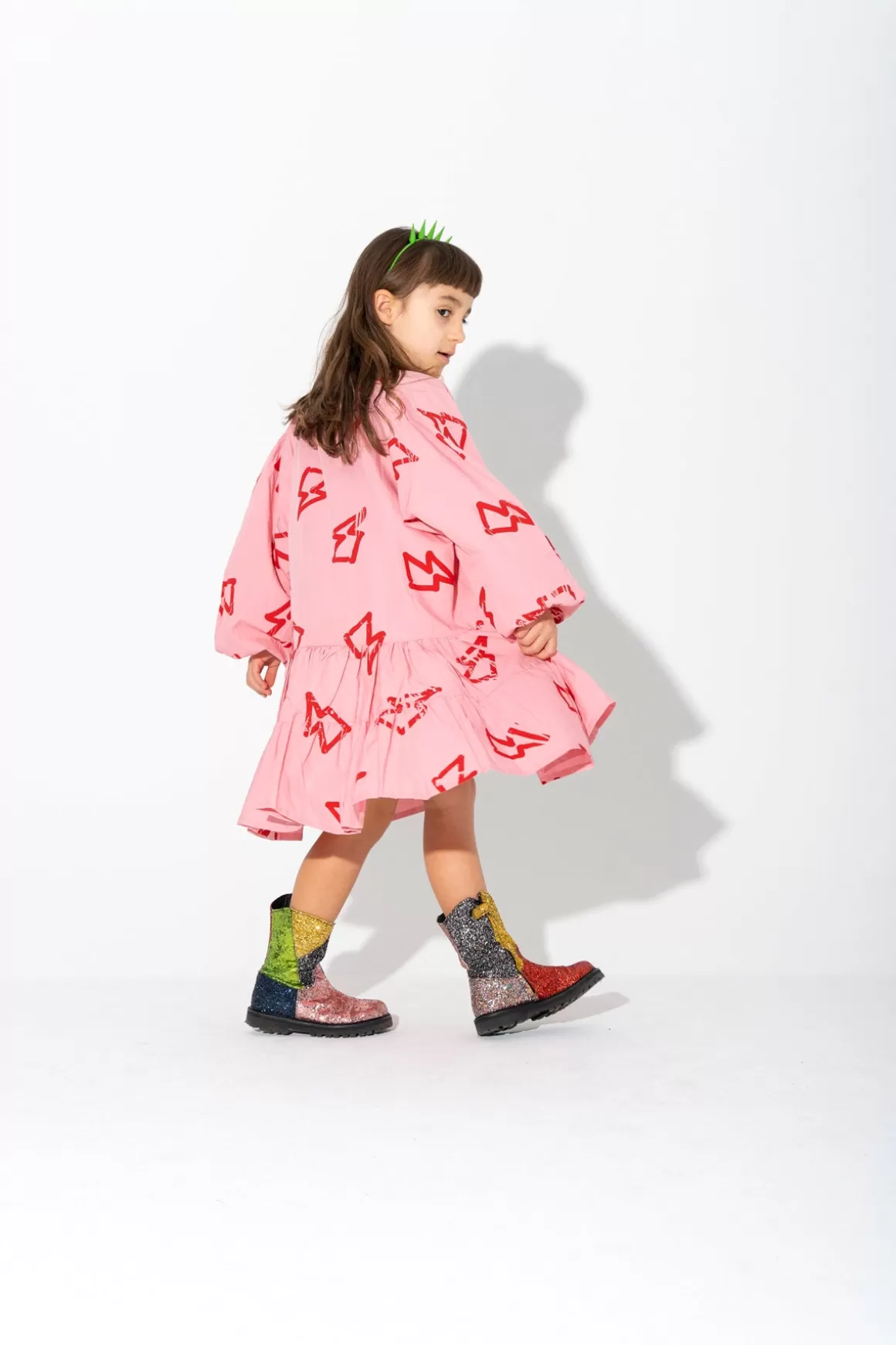 Flash Sale THUNDER PRINT GATHERED DRESS Kids DRESSES