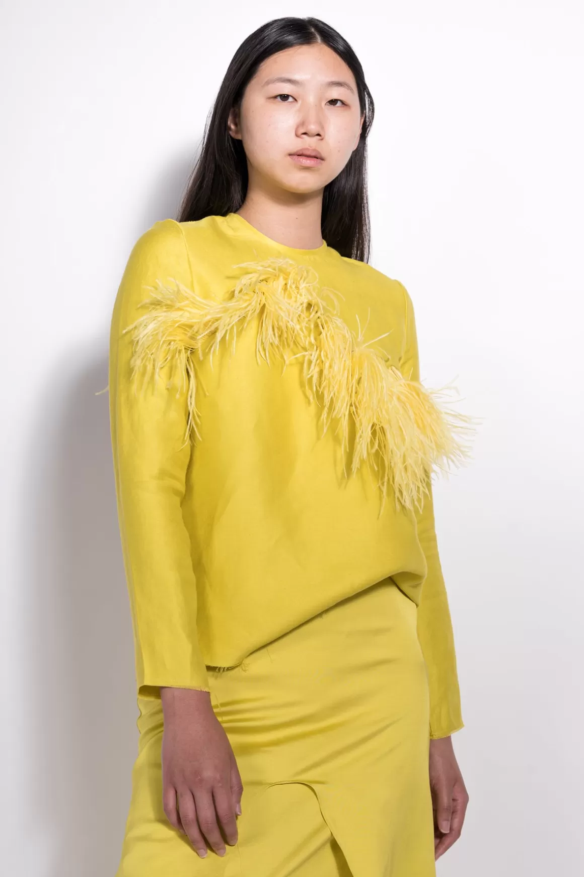 Fashion LONG SLEEVE TOP WITH FEATHERS Women TOPS