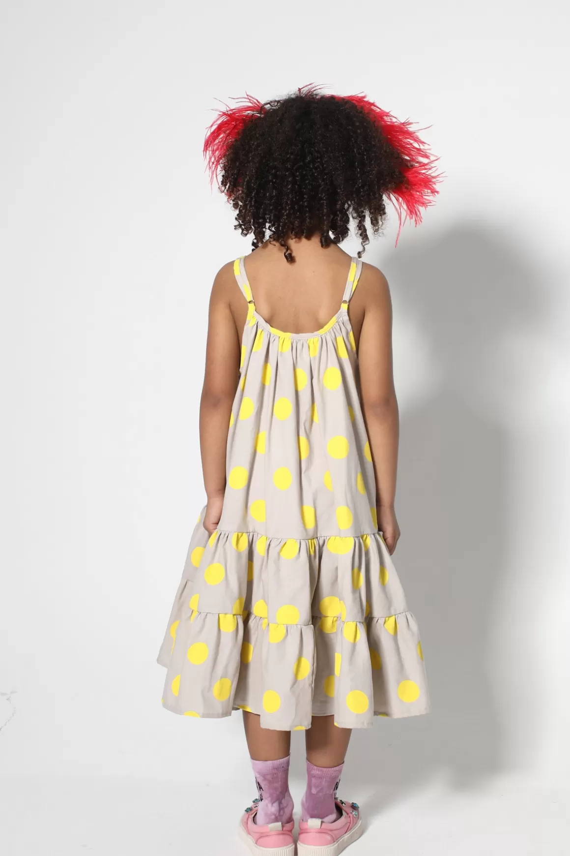 Online YELLOW POLKA DOTS STRAP DRESS Kids DRESSES